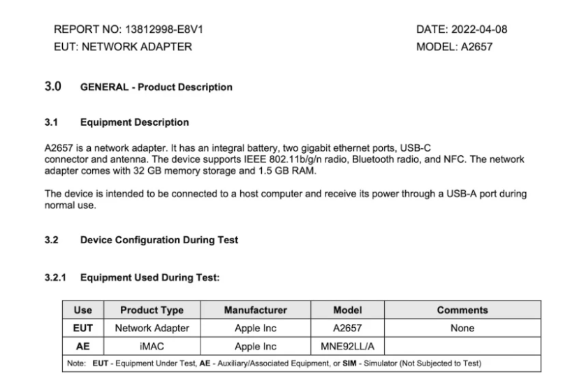 FCC 文件揭示苹果神秘的“网络适配器”，运行 iOS 系统